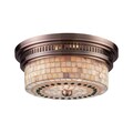 Elk Lighting Chadwick 2-Light Flush Mount in Antique Copper with Cappa ...