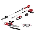 Milwaukee Tool M18 FUEL 10" Pole Saw Kit, EXTRA M18 FUEL 16" Chainsaw AND Glasses 2825-21PS, 2727-20, 48-73-2020