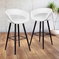 Flash Furniture White Vinyl Barstool, 29"H 2-CH-152560-WH-VY-GG