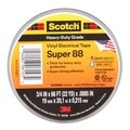 3M Vinyl Electrical Tape. Super 88, Scotch, 3/4 in L x 66 ft L, 8.5 mil thick, Black, 1 Pack 88-Super-3/4x66FT
