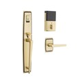 Baldwin Evolved Satin Brass with Brown Electronic Locksets 85397.060.BLENT