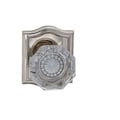 Omnia Arched Rose Privacy Knob 2-3/4" Backset, T Strike Bright Nickel 955 955AR/234T.PR14