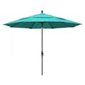 California Umbrella Patio Umbrella, Octagon, 110.5" H, Sunbrella Fabric, Aruba 194061015414