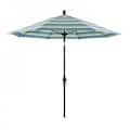 California Umbrella Patio Umbrella, Octagon, 101" H, Sunbrella Fabric, Seville Seaside 194061027820