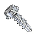 Zoro Select Self-Drilling Screw, #10-16 x 2 in, Zinc Plated Steel Hex Head Slotted Drive, 2000 PK 1032KSW