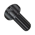 Zoro Select #4-40 x 3/8 in Phillips Pan Machine Screw, Zinc Black Steel, 10000 PK 0406MPPBZ