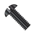 Zoro Select #6-32 x 1 in Slotted Round Machine Screw, Black Oxide Steel, 9000 PK 0616MSRB