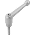 Kipp Adjustable Handle, Size: 1 M05X25 Zinc, Silver Metallic, Comp: Stainless Steel K0117.1053X25