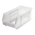 Quantum Storage Systems Hang & Stack Storage Bin, Clear, Polypropylene, 80 lb Load Capacity QUS248CL