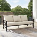 Crosley Furniture Outdoor Metal Sofa, Oatmeal & Oil Rubbed Bronze ...