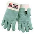 Mcr Safety Leather Gloves, Safety Cuff, XL, Gray, PR 1735XL