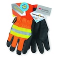 Mcr Safety Leather Drivers Gloves, HiVis Orange, S, PR 34411S