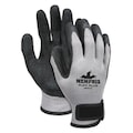 Mcr Safety Latex Coated Gloves, Palm Coverage, Black/Gray, L, PR 9688VL