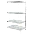 Zoro Select Wire Shelving, 24"D x 60"W x 63"H, 4 Shelves, Silver 2KNX6