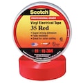 3M Electrical Tape, 7 mil, 1/2"x20 ft, Red, PK100 35-RED-1/2X20FT