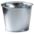 Zoro Select 1 1/4 gal Round Mop Bucket, 7 in H, 9 in Dia, Silver, Galvanized Steel 2MPE4