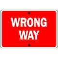 Lyle Wrong Way Traffic Sign, 18 in H, 30 in W, Aluminum, Horizontal Rectangle, English, R5-1A-30DA R5-1A-30DA