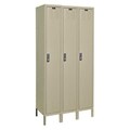 Hallowell Wardrobe Locker, 36 in W, 18 in D, 78 in H, (1) Tier, (3) Wide, Tan UEL3288-1A-PT