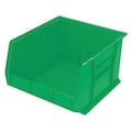 Akro-Mils Hang & Stack Storage Bin, Green, Plastic, 18 in L x 16 1/2 in W x 11 in H, 75 lb Load Capacity 30270GREEN