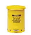 Justrite Oily Waste Can, 10 Gal., Steel, Yellow 09301