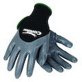 Condor Nitrile Coated Gloves, 3/4 Dip Coverage, Black/Gray, M, PR 2UUE3