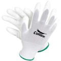 Condor Polyurethane Coated Gloves, Palm Coverage, White, M, PR 2UUF5