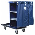 Tough Guy Housekeeping Cart, Blue, Zinc Plated 2U670