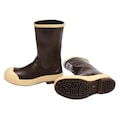 Honeywell Servus Mid-Calf Rubber Boots, Steel-Toe, Neoprene, Chevron Outsole, 12 in H, Copper & Tan, 1 Pair, Size 10 22114/10