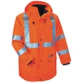 Glowear By Ergodyne 5XL Insulated Hooded Jacket, Orange 8385