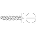 Zoro Select Sheet Metal Screw, #6 x 3/8 in, Zinc Plated Steel Pan Head Slotted Drive, 100 PK SMSPI0-600370-100P