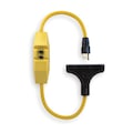 Power First Line Cord GFCI, 2 ft, 15 A, 125V AC, SJTW, NEMA 5-15, 12 AWG, 3 Outlets, 50/60 Hz, Yellow 2XYR8