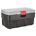 Rubbermaid Black/Red Attached Lid Container, Plastic 1949208