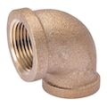 Zoro Select Red Brass Reducing Elbow, 90 Degrees, FNPT, 2" x 1-1/2" Pipe Size 2CFG4