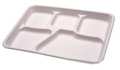 Chinet Disposable Cafeteria Tray, 5 Compartments, Pk500 21024
