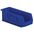 Lewisbins Hang & Stack Storage Bin, Blue, Plastic, 10 7/8 in L x 4 1/8 in W x 4 in H, 30 lb Load Capacity PB104-4 Blue