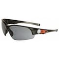 Harley-Davidson Safety Eyewear Safety Glasses, Wraparound Gray Polycarbonate Lens, Scratch-Resistant HD1501
