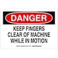 Brady Danger Sign, 10" Height, 14" Width, Polyester, Rectangle, English 88116