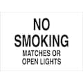 Brady No Smoking Sign, 10" Height, 14" Width, Polyester, Rectangle, English 88447