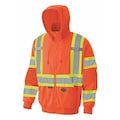 Pioneer Fleece Safety Hoodie, Hi-Vis Orange, 5XL V1060550U-5XL