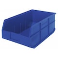 Quantum Storage Systems Shelf Storage Bin, Blue, Polypropylene, 18 in L x 11 in W x 7 in H, 85 lb Load Capacity SSB465BL