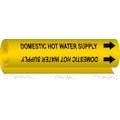 Brady Pipe Marker, Domestic Hot Water Supply, 5677-O 5677-O
