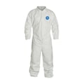 Dupont Collared Disposable Coveralls, 6 PK, White, High Density Spunbond Polyethylene, Zipper TY125SWH3X0006G1