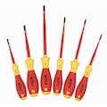 Wiha Insulated Screwdriver Set, Slotted/Phillips, Square, 6 pcs 32196