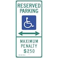 Zing Handicap Parking Sign, 12" W, 26" H, English, Aluminum 2698