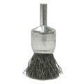 Weiler 3/4" Crimped Wire End Brush .014" Stainless Steel Fill 10019