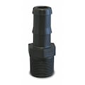 Banjo Barbed Hose Fitting, 1 1/2 in Hose ID, Hose Barb x NPT, 1 1/2 in x 1 1/2 in, Polypropylene HB150