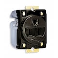 Hubbell Wiring Device-Kellems Receptacle, 15 Amps, 125V AC, Panel Mount, Single Outlet, 5-15R, Brown HBL5284