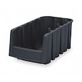 Akro-Mils Stack & Nest Bin, Black, Plastic, 8 3/8 in W x 5 in H, 15 lb Load Capacity 30718BLACK