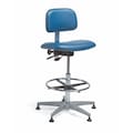 Bevco Cleanroom Pneumatic Task Chair, Upholstered, 300 lb. Weight Limit, Blue 04611C2-BLUE