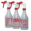 Continental Commercial Products 24 oz Clear Plastic Preprinted Trigger Spray Bottle 3 Pack 902-3